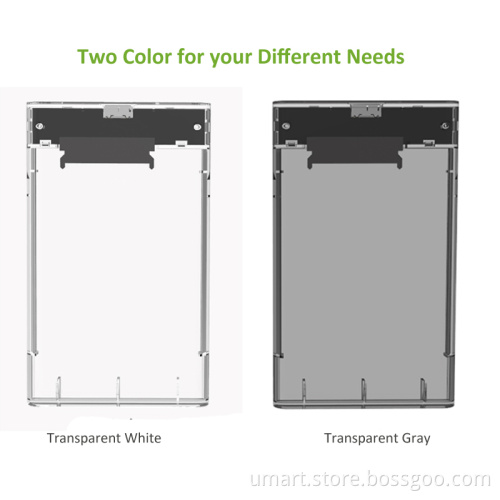 2.5 inch HDD Enclosure Transparent Color USB 3.0 to SATA III UASP HD Box HDD Hard Disk Drive Externa